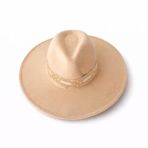 Beige Wide-Brimmed Hat